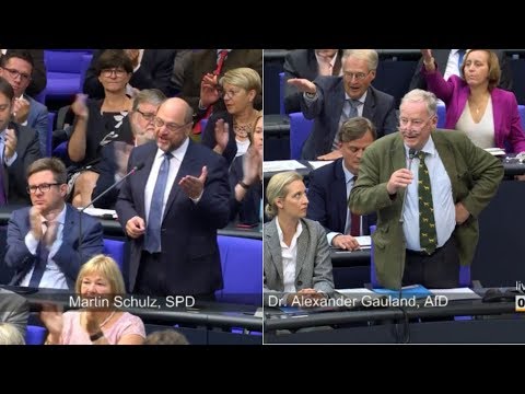 Martin Schulz [SPD] vs. Alexander Gauland [AfD] - Standing Ovations nach Kurzintervention