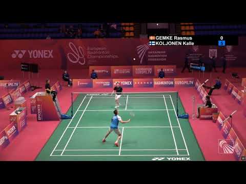 European Badminton Championships Rasmus Gemke vs. Kalle Koljonen FULL MATCH