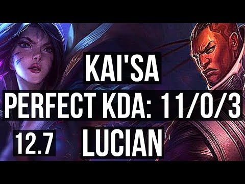 KAI'SA & Yuumi vs LUCIAN & Nami (ADC) | Rank 1 Kai'Sa, 11/0/3, Legendary | TR Challenger | 12.7