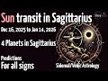 Sun Transit In Sagittarius 2025 26 Dec 16 Jan 14 Vedic Astrology Predictions Astrology