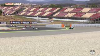 Catalunya 2016. Moto3 Race 2. Ramirez Crashes Hard Red Flag.