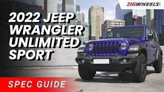 Jeep Wrangler Sport Unlimited 2022 Spec Guide | Zigwheels.Ph