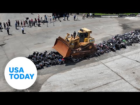 Bulldozers crush illegal motorbikes, scooters in NYPD operation