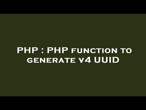 PHP : PHP function to generate v4 UUID