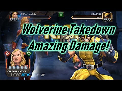 Captain Marvel (Movie) VS Wolverine (Realm Of Legends) - Marvel Contest Of Champions