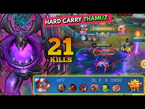 THAMUZ IS GETTING STONGER | THAMUZ HARD CARRY SOLO QUEUE | TOP GLOBAL THAMUZ GAMEPLAY - MLBB