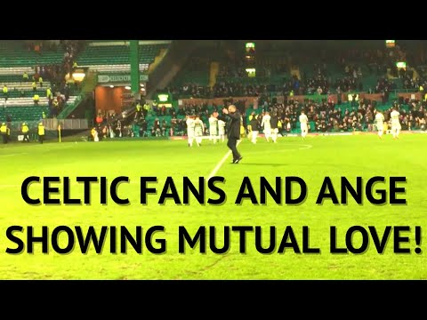 FEROCIOUS ROAR for ANGE POSTECOGLOU from CELTIC FANS! V DUNDEE UNITED 1-0!