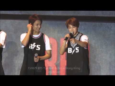 150829 BTS in HK - Jungkook & Jimin Thanks Fans & Speaks Canto!