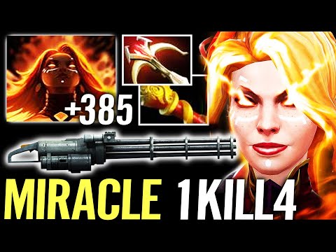 🔥 MIRACLE Lina MID Daedalus Ultra Kill — 7x Stack Fiery Soul +385AS WTF Machine Gun Dota 2 Pro
