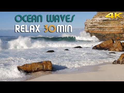Relaxing Ocean Waves | 4k UHD 30 min | no music - no loops | real-time video