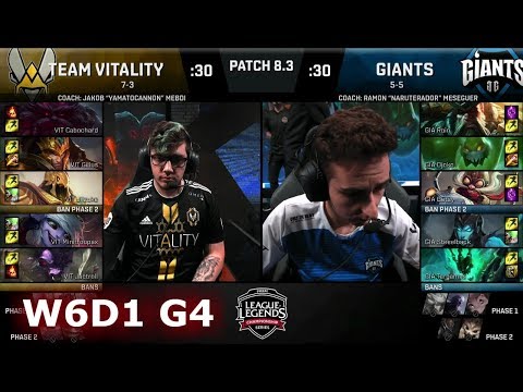 Vitality vs Giants | Week 6 Day 1 of S8 EU LCS Spring 2018 | VIT vs GIA W6D1 G4