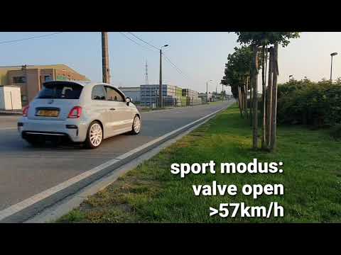 Abarth 595 Akrapovic exhaust mode comparison: fly-by sound in normal/sport/unplugged