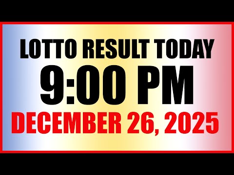 Lotto Result Today 9pm Draw December 26, 2025 Swertres Ez2 PCSO