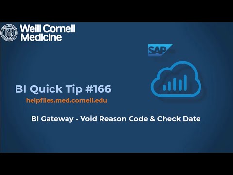 BI Quick Tip #166: How to use the Void Reason Code and Voided Check Date features in the BI Gateway