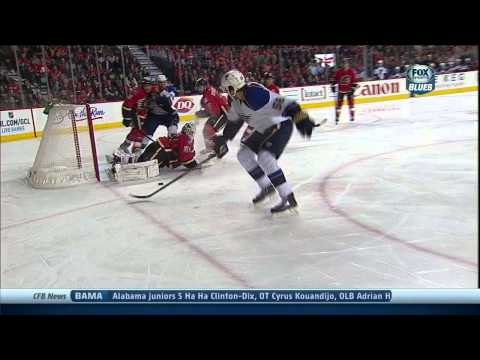 Ian Cole wrist shot goal 3-0 St. Louis Blues vs Calgary Flames 1/9/14 NHL Hockey