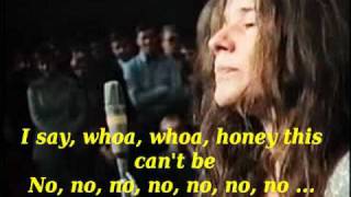 Janis Joplin ball and chain lyrics on screen
