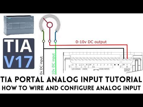 Part of a video titled Siemens S7 1200 PLC analog input tutorial - YouTube