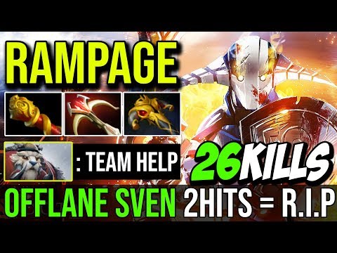 New Style Offlane Sven Brutal Damage Destroy Everything in 2Hits RAMPAGE 26Kills With RP Dota 2