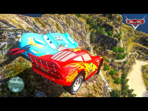 Crazy Lightning McQueen Cliff Drops Crashes Ep.4 - GTA 4