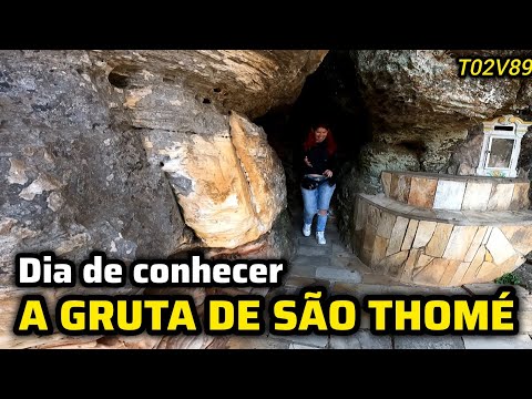 SÃO THOMÉ DAS LETRAS/MG, conhecendo a Gruta de São Thomé perto da igreja Matriz - T02V89