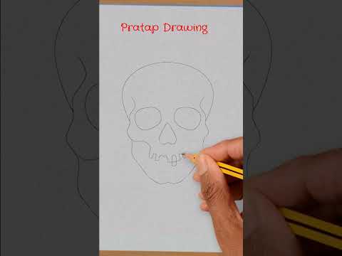 How to Draw Human Skull  #shorts #drawing #skull #short #