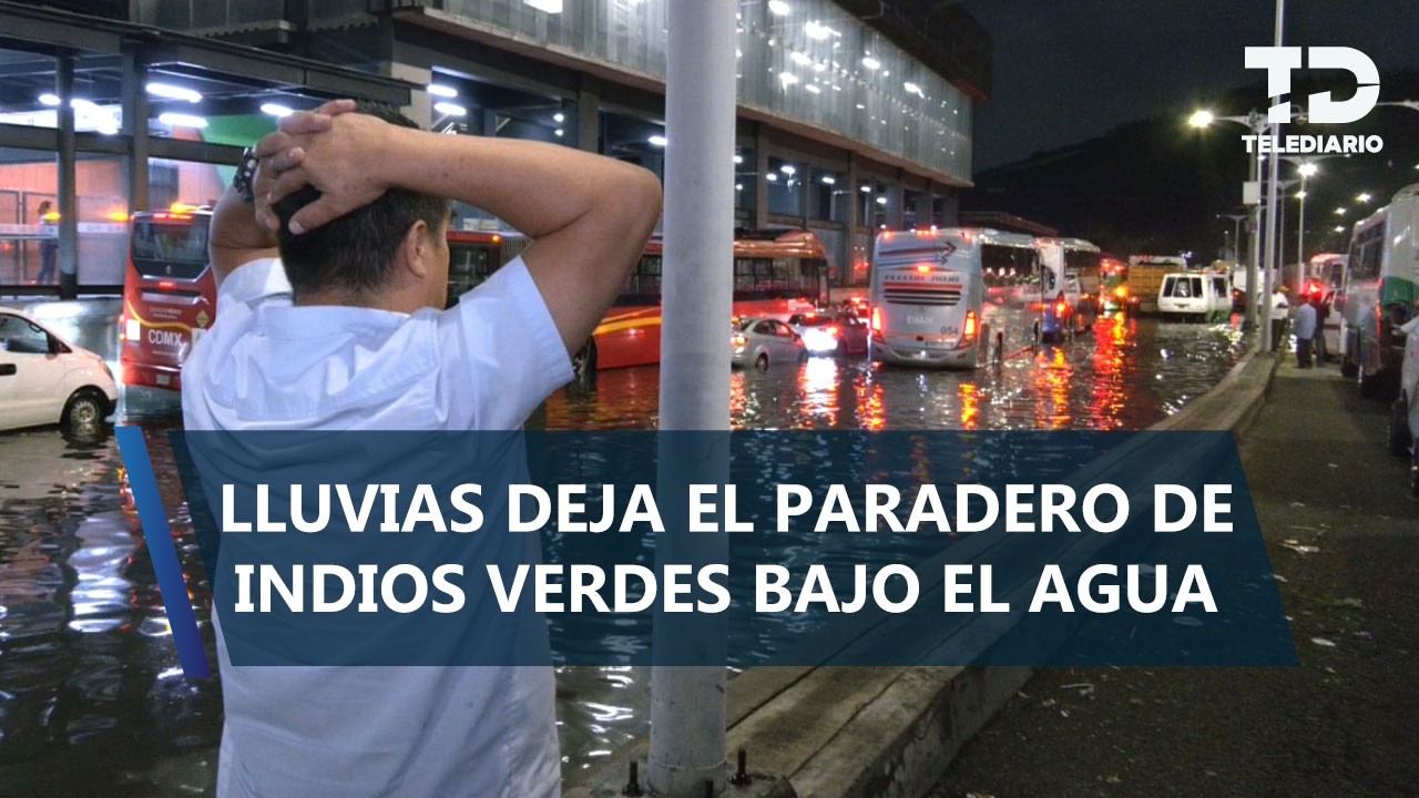 Lluvias en CdMx provocan inundación en paradero de Indios Verdes