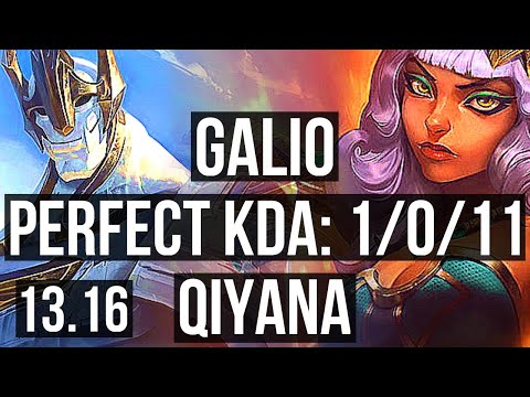 GALIO vs QIYANA (MID) | 1/0/11, 600+ games | KR Master | 13.16