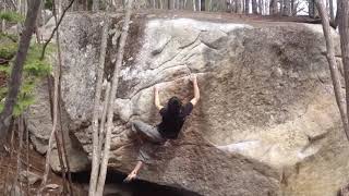 Video thumbnail of 忘却の河, 二段 (7c). 小川山 (Ogawayama)