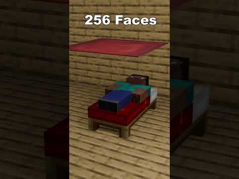 Minecraft Bed with Steve VS Realistic Sheet / Cloth simulation - Satisfying 1 Face vs 4096 Faces