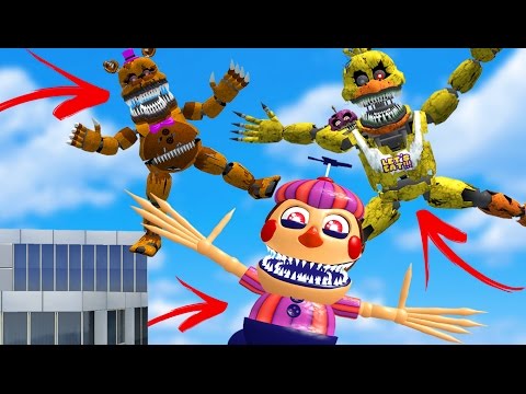 THROWING ANIMATRONICS OFF BUILDINGS! (Gmod FNAF Sandbox Funny Moments) Garry's Mod