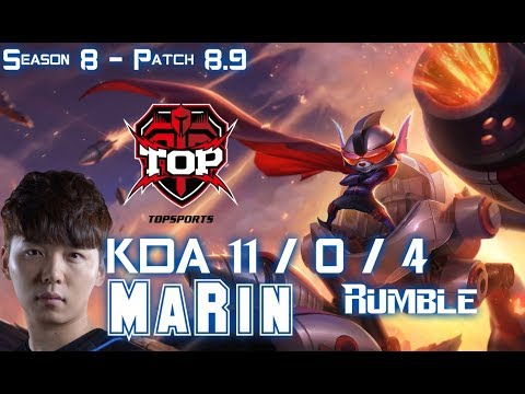 TOP MaRin RUMBLE vs SINGED Top - Patch 8.9 KR Ranked