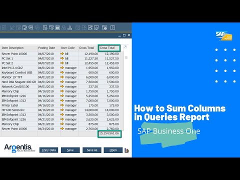 How to Sum Columns in Queries Report