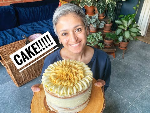 How to bake a cake | Delicious lemon vanilla cake | Celebration cake | #withme | Food with Chetna