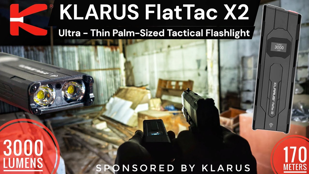 Torcia Tattica Klarus X2 Ultra Sottile: 3000 Lumen, Ricarica USB-C, Display OLED, Rompivetro In Ceramica, Impermeabile IPX6