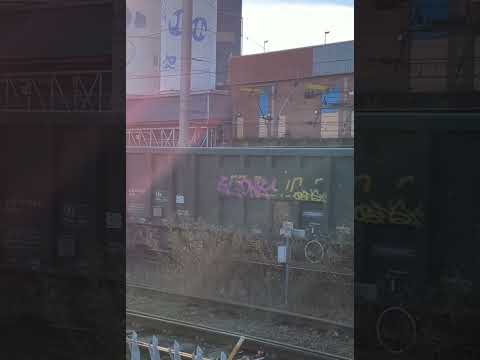 Class 66, 66619 heads through Warrington Bank Quay Station