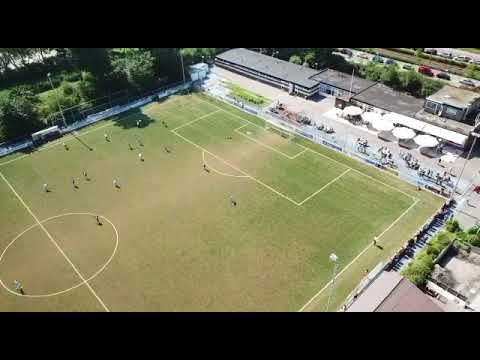 Doelpunt Dominique Ariës tegen TOGB vanuit de lucht.