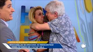 Rita se emociona ao reencontrar Angel, sua melhor amiga de quatro patas, no Hoje em Dia