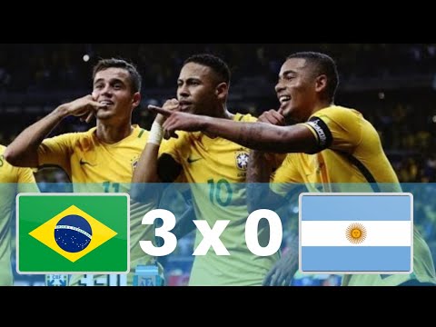 MELHORES MOMENTOS - BRASIL 3 X 0 ARGENTINA - ELIMINATÓRIAS PARA COPA 2018