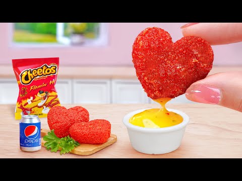 Talking Tom And Angela 😘 Miniature Hot Cheetos Fried Chicken Balls Love Recipe 💘 Tina Mini Cooking