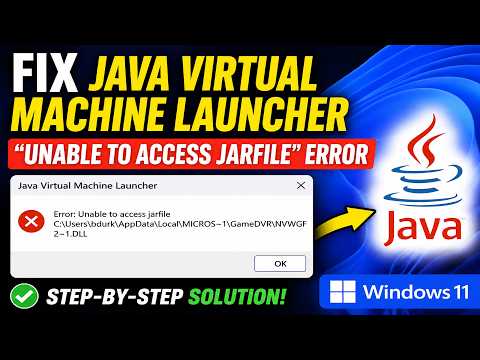 Fix Java Virtual Machine Launcher Unable To Access Jarfile Error Windows 11