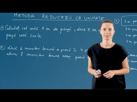 Metoda reducerii la unitate - Matematica - Clasa a V-a
