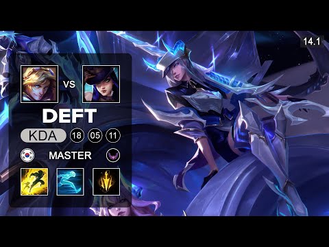 Deft Caitlyn vs Ezreal ADC - KR Master - Patch 14.1 Season 14