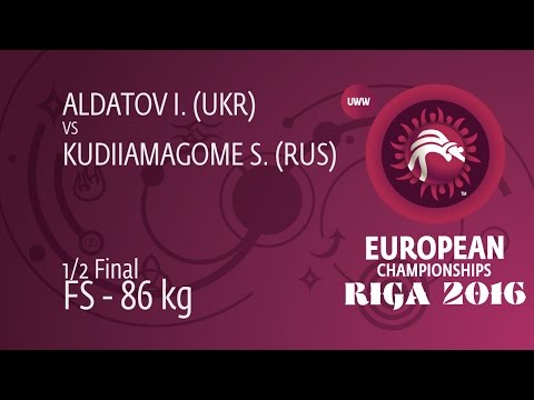 1/2 FS - 86 kg: S. KUDIIAMAGOME (RUS) df. I. ALDATOV (UKR) by TF, 11-0