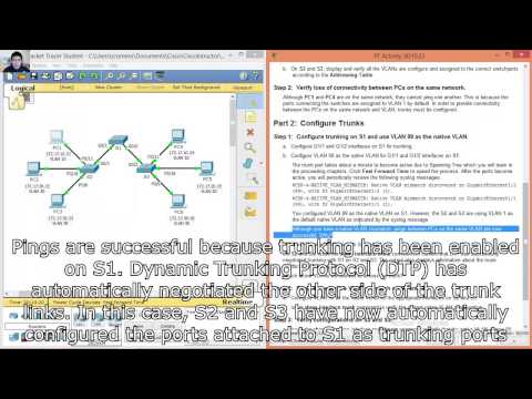 3.2.2.4 Packet Tracer - Configuring Trunks