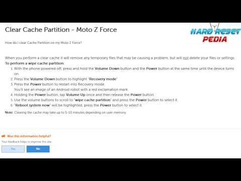☑️ Moto Z Force Clear Cache Partition