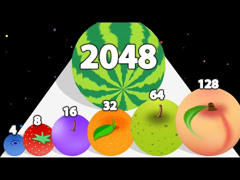 BALL RUN 2048: Fruit Merge - ASMR Gameplay (Level Up Balls, Max Level, All Gameplays)
