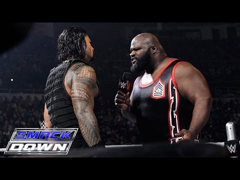 Roman Reigns spears a returning Mark Henry through the barricade: SmackDown, March 12, 2015