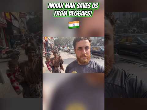 Indian Man Saves Us From Beggars! 🇮🇳 #india #beggars #travel #vlog #travelvlog #sad #poverty #fyp