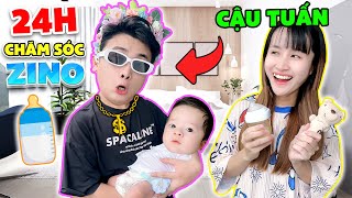 Thử Thách 24h Cậu Tuấn Chăm Sóc Cho Zino - Vê Vê Channel