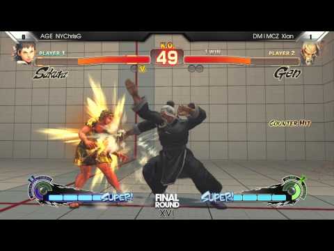 Final Round 16 Super Street Fighter 4 Arcade Edition Top 16 NYChrisG vs Xian